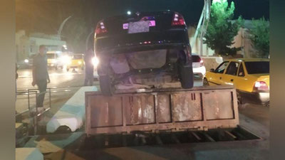 Изрображение 'В Андижане водитель попал в неудобное положение, решив проскочить перед шлагбаумом (видео)'