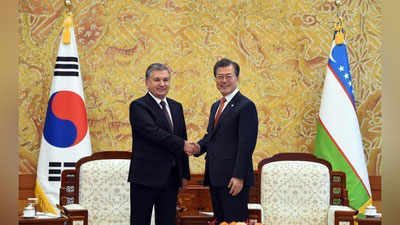 '​ШАВКАТ МИРЗИЁЕВ ВА МУН ЧЖЭ ИН ҚЎШМА БАЁНОТНИ ИМЗОЛАДИЛАР'ning rasmi