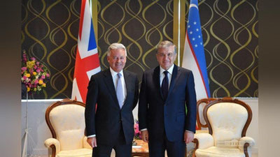 'O`zbekiston Respublikasi Prezidenti Buyuk Britaniya tashqi ishlar vaziri o`rinbosari bilan uchrashdi 'ning rasmi