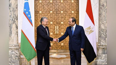 Изрображение 'В Каире прошла торжественная церемония встречи Президента Узбекистана'