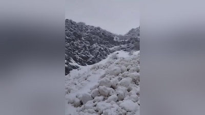 Изрображение 'На горную дорогу в Кашкадарье дважды сошла лавина (видео)'