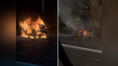 Изрображение 'В Ташкенте на улице Нукусской сгорел Matiz (видео)'