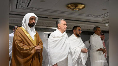 Изрображение 'Шавкат Мирзиёев посетил Мекку и совершил обряды Умры'