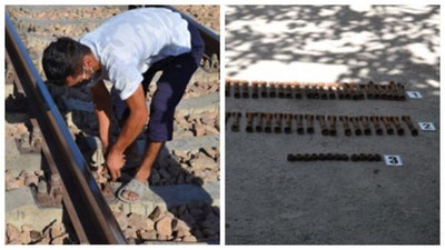 Изрображение 'В Ферганской области мужчина выкручивал гайки и болты из шпал с целью продажи'