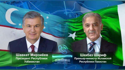 Изрображение 'Президент Пакистана поздравил по телефону главу Узбекистана с победой на выборах'