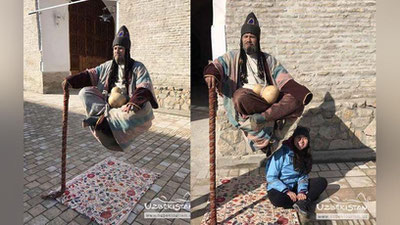 'Бухоронинг эски шаҳар қисмида ҳавода муаллақ турувчи дарвеш пайдо бўлди (Видео)'ning rasmi