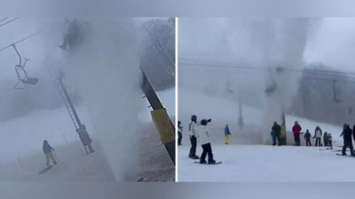 Изрображение 'Фонтан воды смыл туристов с подъемника на горнолыжном курорте США (видео)'