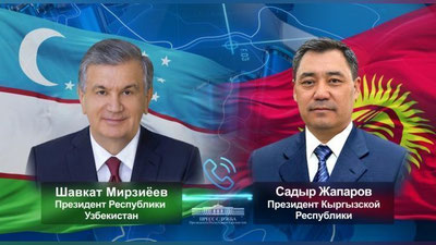 Изрображение 'Главы Узбекистана и Кыргызстана переговорили по телефону'