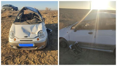 'Navoiyda yuqori tezlikda harakatlangan "Matiz" ag`darilib ketdi. Yo`lovchi vafot etdi'ning rasmi