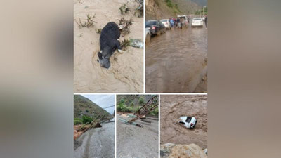 Изрображение 'Фото, видео: сель в горных районах юга Узбекистана'