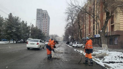 Изрображение 'В Ташкенте снова начался снегопад'