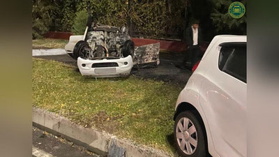 Изрображение 'В результате ДТП в Ташкенте сгорел "Матиз" (видео)'