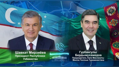 Изрображение 'Шавкат Мирзиёев переговорил по телефону с Гурбангулы Бердымухамедовым'
