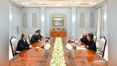 Изрображение 'Шавкат Мирзиёев принял делегацию Германии во главе с министром иностранных дел Анналеной Бербок'