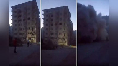 Изрображение 'Житель турецкой Малатьи броском камня снес пострадавший при землетрясении дом (видео)'