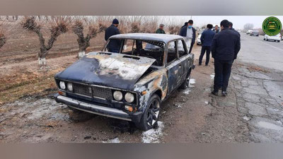 'Pastdarg`omda harakatlanib ketayotgan jiguli yonib ketdi'ning rasmi