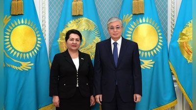 'Tanzila Narbaeva Qozog`iston Prezidenti bilan uchrashdi'ning rasmi