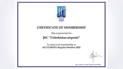 '“Uzbekistan Airports” Xalqaro aeroportlar kengashiga a`zo bo`ldi'ning rasmi