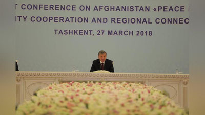 'Шавкат Мирзиёев халқаро анжуман Ўзбекистонда бўлиб ўтишига қандай асослар борлигини санаб ўтди'ning rasmi