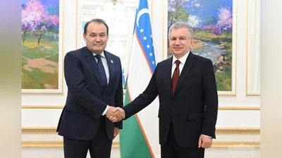 'Shavkat Mirziyoev  Turkiy davlatlar tashkiloti bosh kotibi bilan muhokama o`tkazdi'ning rasmi