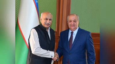 'Abdulaziz Komilov Hindiston tashqi ishlar davlat vazirini qabul qildi'ning rasmi