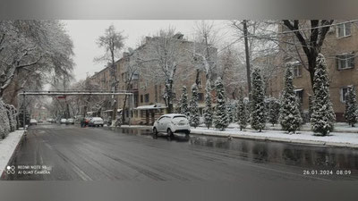 Изрображение 'В Ташкенте снег: погода на 26 января'