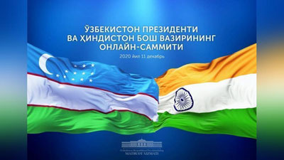 'O`zbekiston Prezidenti va Hindiston Bosh vazirining videoanjuman shaklidagi uchrashuvi bo`lib o`tadi'ning rasmi