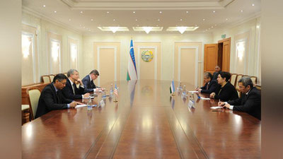 'Oliy Majlis Senati Raisi AQSh Elchisi bilan uchrashdi'ning rasmi