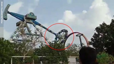 'Hindistonda attraksion sinib ketishi oqibatida 2 kishi halok bo`ldi (Video)'ning rasmi