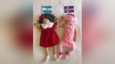 'Amerikalik ayol egizak-qizlarini JChga moslab kiyintirdi (foto)'ning rasmi