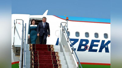 Изрображение 'КАК ПРЕЗИДЕНТА И ПЕРВУЮ ЛЕДИ УЗБЕКИСТАНА ВСТРЕТИЛИ В КЫРГЫЗСТАНЕ (ФОТО)'