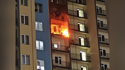 'Bayram oqshomida Toshkentdagi ko`p qavatli uylardan birida yong`in sodir bo`ldi'ning rasmi