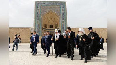 Изрображение 'ПАТРИАРХ КИРИЛЛ ЗАВЕРШИЛ ВИЗИТ В УЗБЕКИСТАН ПОЕЗДКОЙ В БУХАРУ (ВИДЕО)'