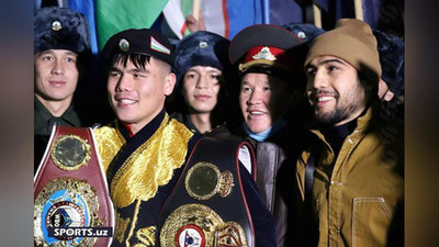 'Amerikadagi musobaqalardan muvaffaqiyat bilan qaytgan hamyurtimiz Bektemir Meliqo`ziev aeroportda tantanali kutib olindi (foto)'ning rasmi