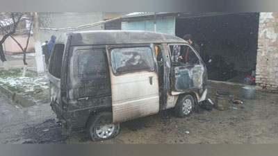 Изрображение 'В Намангане в авторемонтной мастерской сгорел "Дамас"'