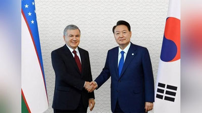 'Yun Sok Yol O`zbekistonga davlat tashrifi arafasida ilk bor O`zbekiston nashriga intervyu berdi'ning rasmi