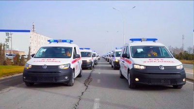 '“Tez yordam”ning 5 ta hududiy filialiga “Volkswagen Caddy” avtomashinalari topshirildi'ning rasmi