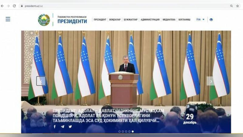 'Президентнинг расмий веб-сайти янги форматда ишга туширилди'ning rasmi