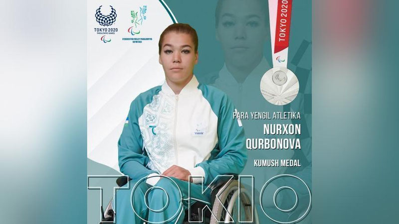 'Tokio-2020: Nurxon Qurbonova Paralimpiya o`yinlarida ikkinchi medalini qo`lga kiritdi'ning rasmi