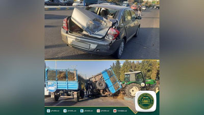 'Toshkentda traktor tirkamasi "Cobalt" ustiga quladi'ning rasmi