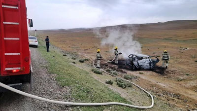 'Жиззахда "Cobalt" ҳайдовчиси бошқарувни йўқотиши оқибатида машинада ёнғин чиқди'ning rasmi