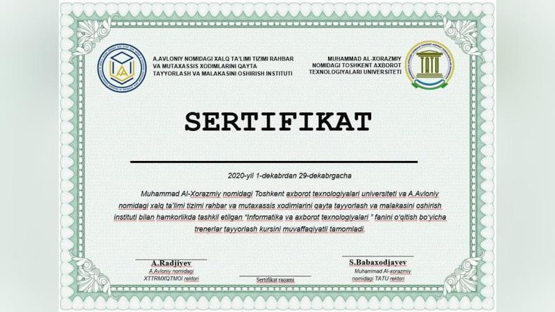 'Педагогларга берилган сохта сертификатларга изоҳ берилди. Унга кўра...'ning rasmi