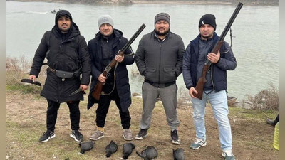 'Fazliddin G`oyibnazarov sheriklari bilan Sirdaryo daryosi bo`yida qush ovladi'ning rasmi