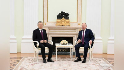 'Shavkat Mirziyoev Kremlda Putin bilan uchrashuv o`tkazdi'ning rasmi