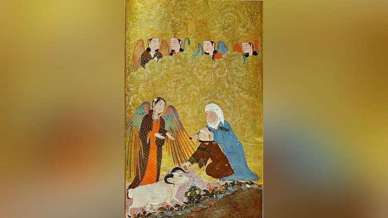 'Qurbon hayiti tarixi aks etgan Temuriylar davri miniatyurasi'ning rasmi