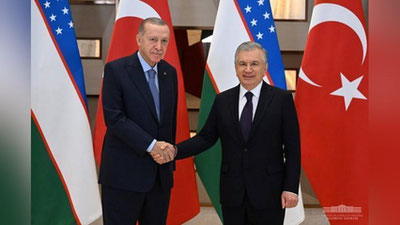 'Mirziyoev Erdo`g`on bilan uchrashuv o`tkazdi'ning rasmi