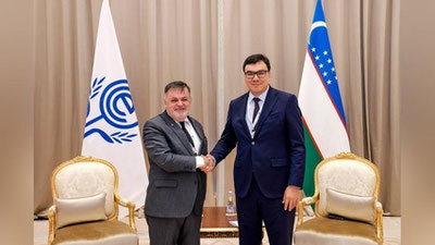 'Aziz Abduhakimov Iqtisodiy hamkorlik tashkiloti Bosh kotibi o`rinbosari Husayn Avni Bichakli bilan uchrashdi'ning rasmi