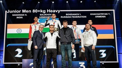 'O`zbekiston delegasiyasi boks bo`yicha Armanistonda o`tkazilgan Jahon chempionatida 3-o`rinni egalladi'ning rasmi