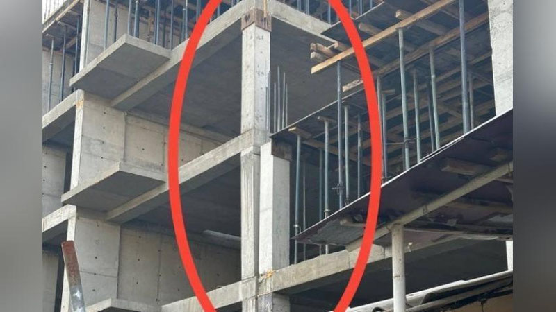 'Andijonda qurilayotgan “dom”ning kolonnasi qiyshiqligi aniqlandi'ning rasmi