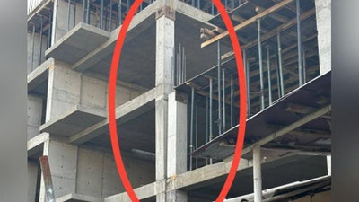 'Andijonda qurilayotgan “dom”ning kolonnasi qiyshiqligi aniqlandi'ning rasmi